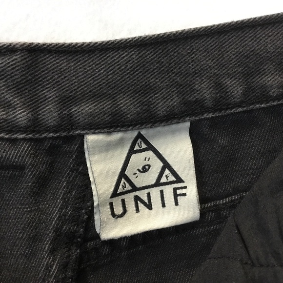 UNIF High Rise Faded Clack Cut Off Denim Shorts - Picture 8 of 9